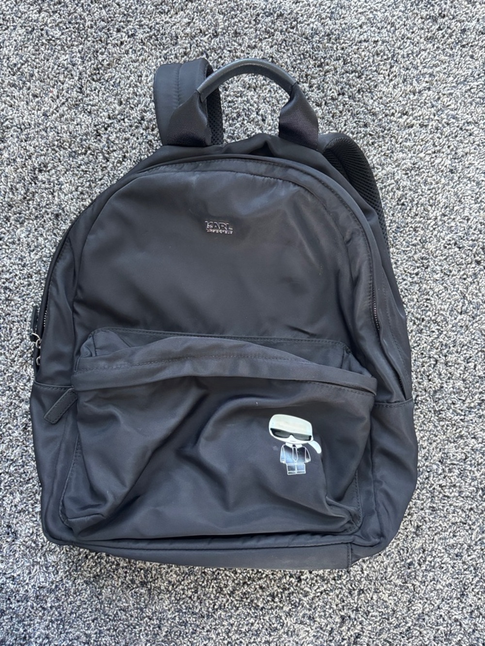 Karl Lagerfeld Black Backpack with Icon Patch
